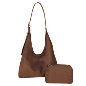 Suede Bags 2Pcs Tote & Hobo Handbags - Slouchy Retro Desn new